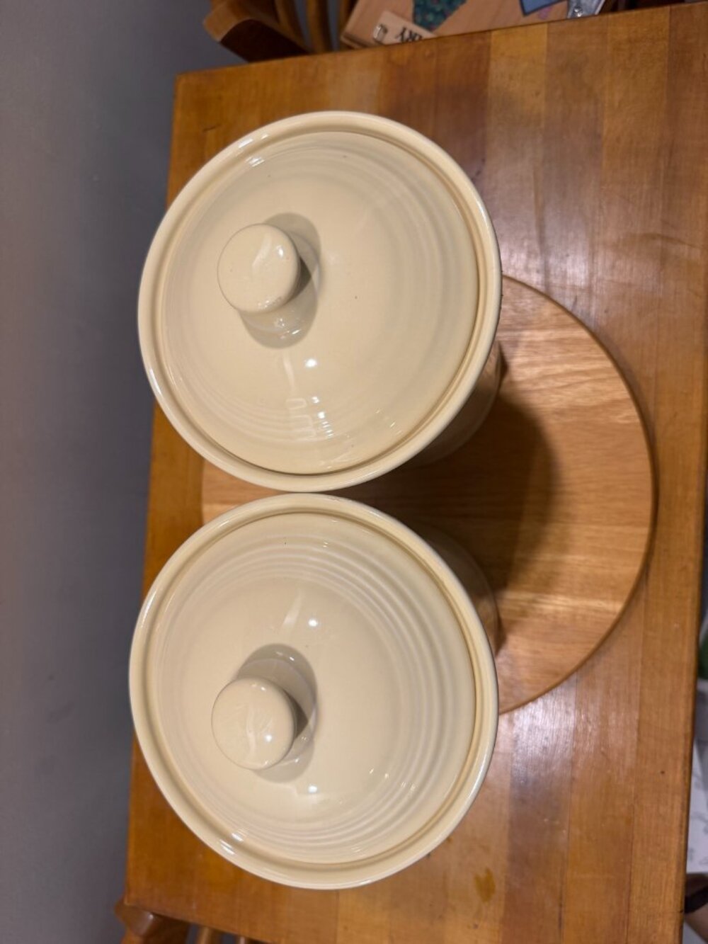 Fiesta Ivory Canister Set of 2 with Lids HLC USA Homer Laughlin